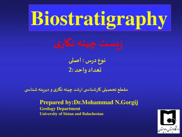 Biostratigraphy