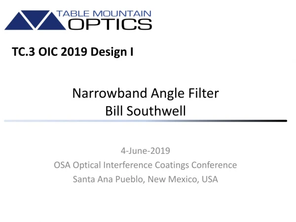 Narrowband Angle Filter Bill Southwell