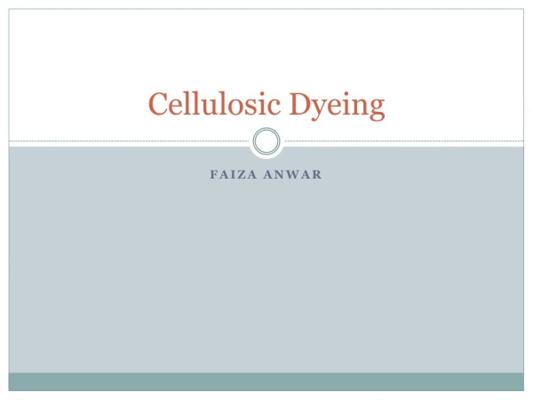Cellulosic Dyeing