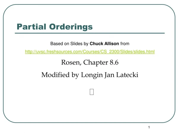 Partial Orderings