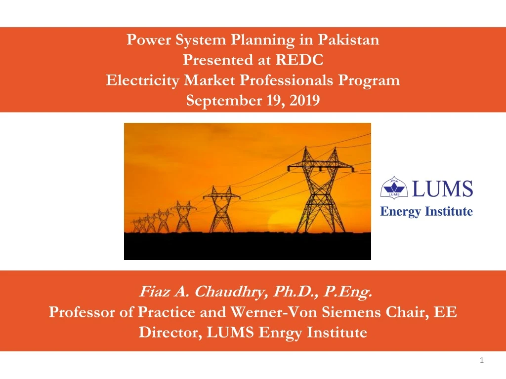 power system planning in pakistan presented