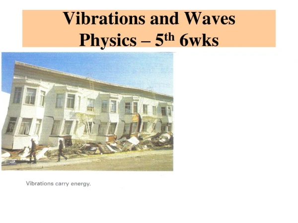 Vibrations and Waves Physics – 5 th 6wks