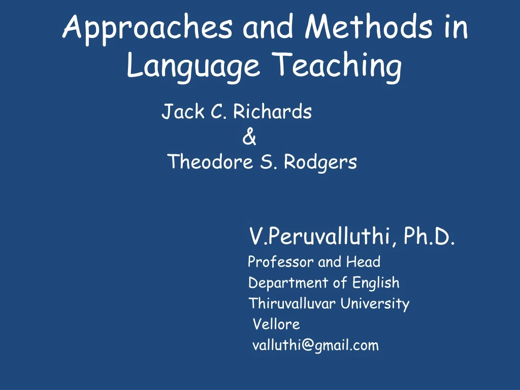 approaches and methods in language teaching