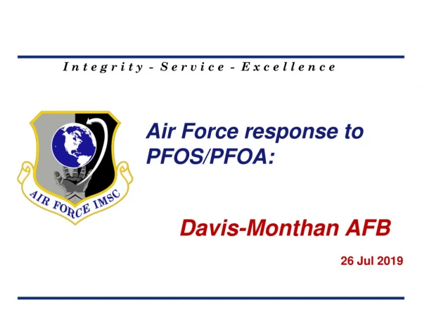 Air Force response to PFOS/PFOA: