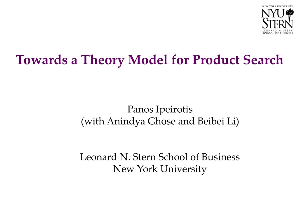towards a theory model for product search