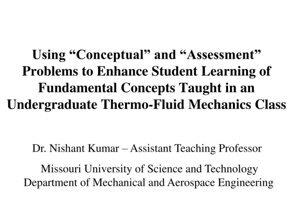 Dr. Nishant Kumar – Assistant Teaching Professor