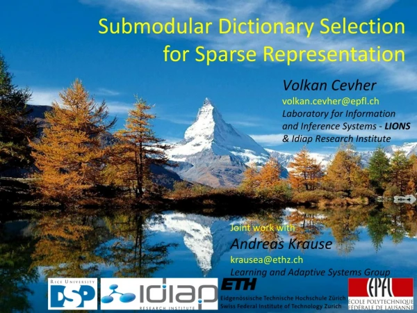 Submodular Dictionary Selection for Sparse Representation