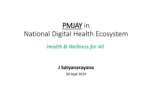 PMJAY in National Digital Health Ecosystem