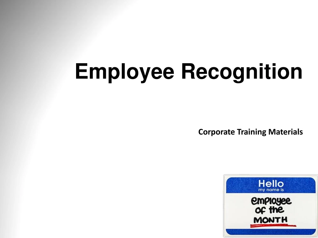 employee recognition corporate training materials