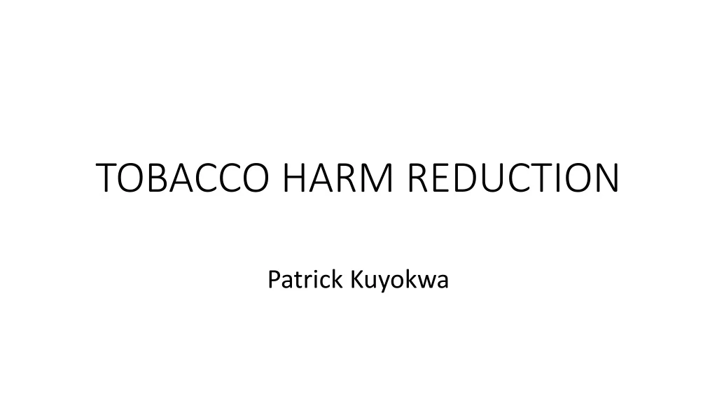 tobacco harm reduction