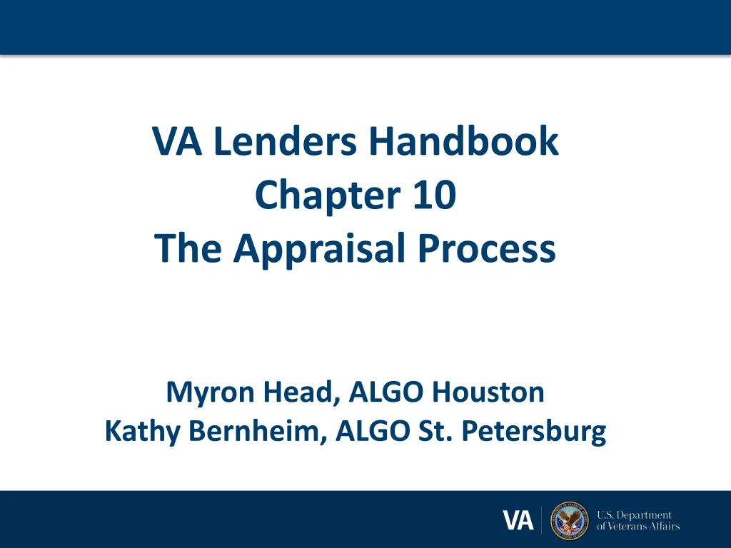va lenders handbook chapter 10 the appraisal