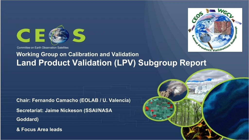 working group on calibration and validation land product validation lpv subgroup report
