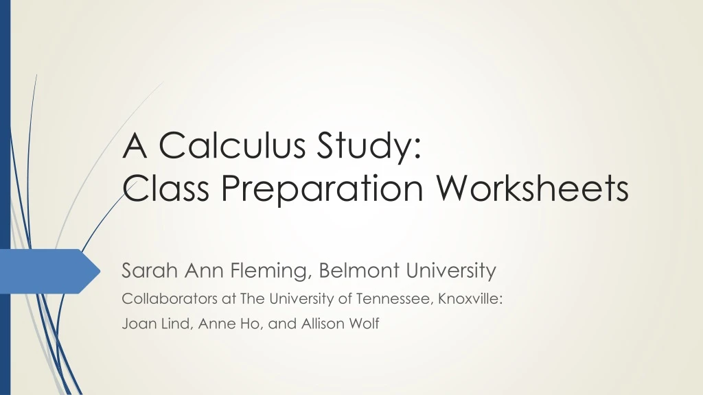 a calculus study class preparation worksheets