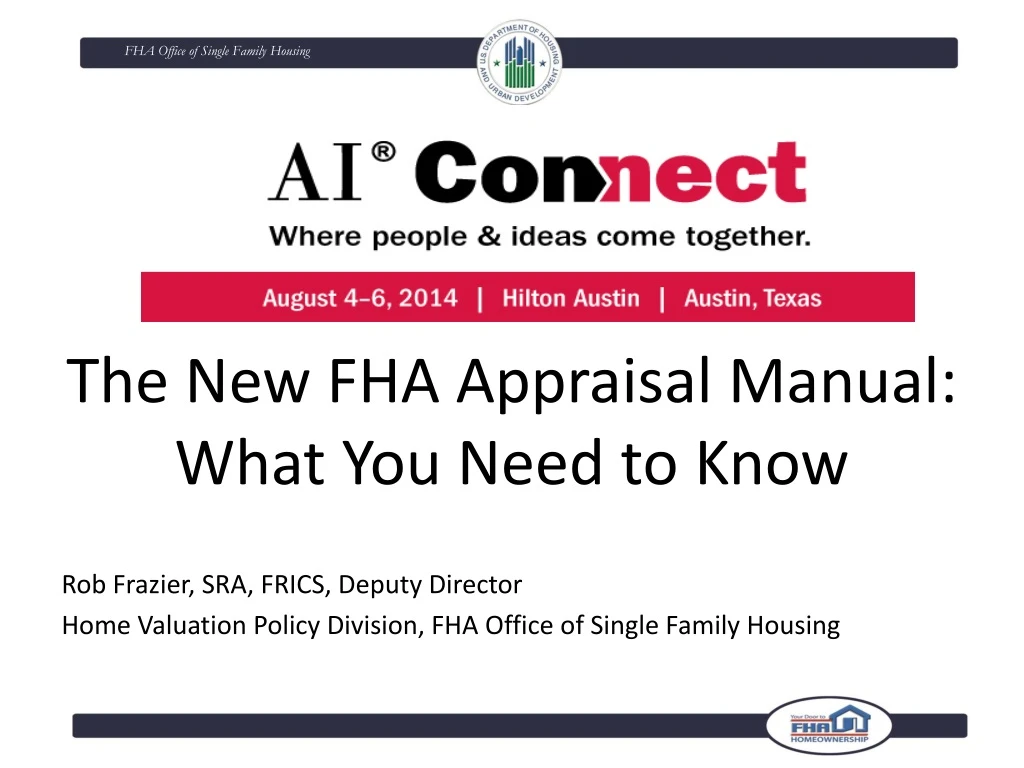 the new fha appraisal manual what you need