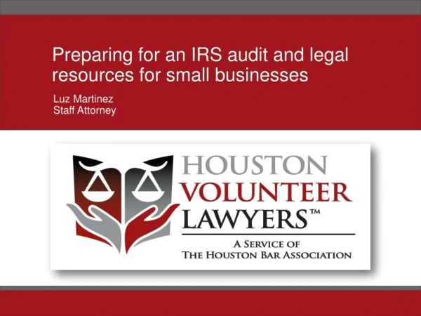 Preparing for an IRS audit and legal resources for small businesses