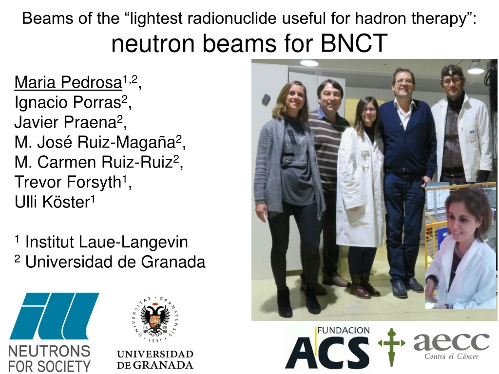 beams of the lightest radionuclide useful for hadron therapy neutron beams for bnct