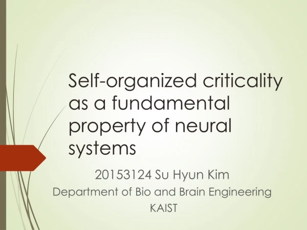 Self-organized criticality as a fundamental property of neural systems