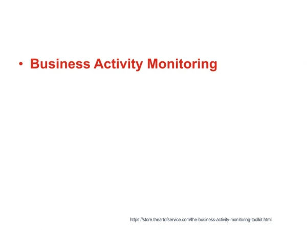 Business Activity Monitoring