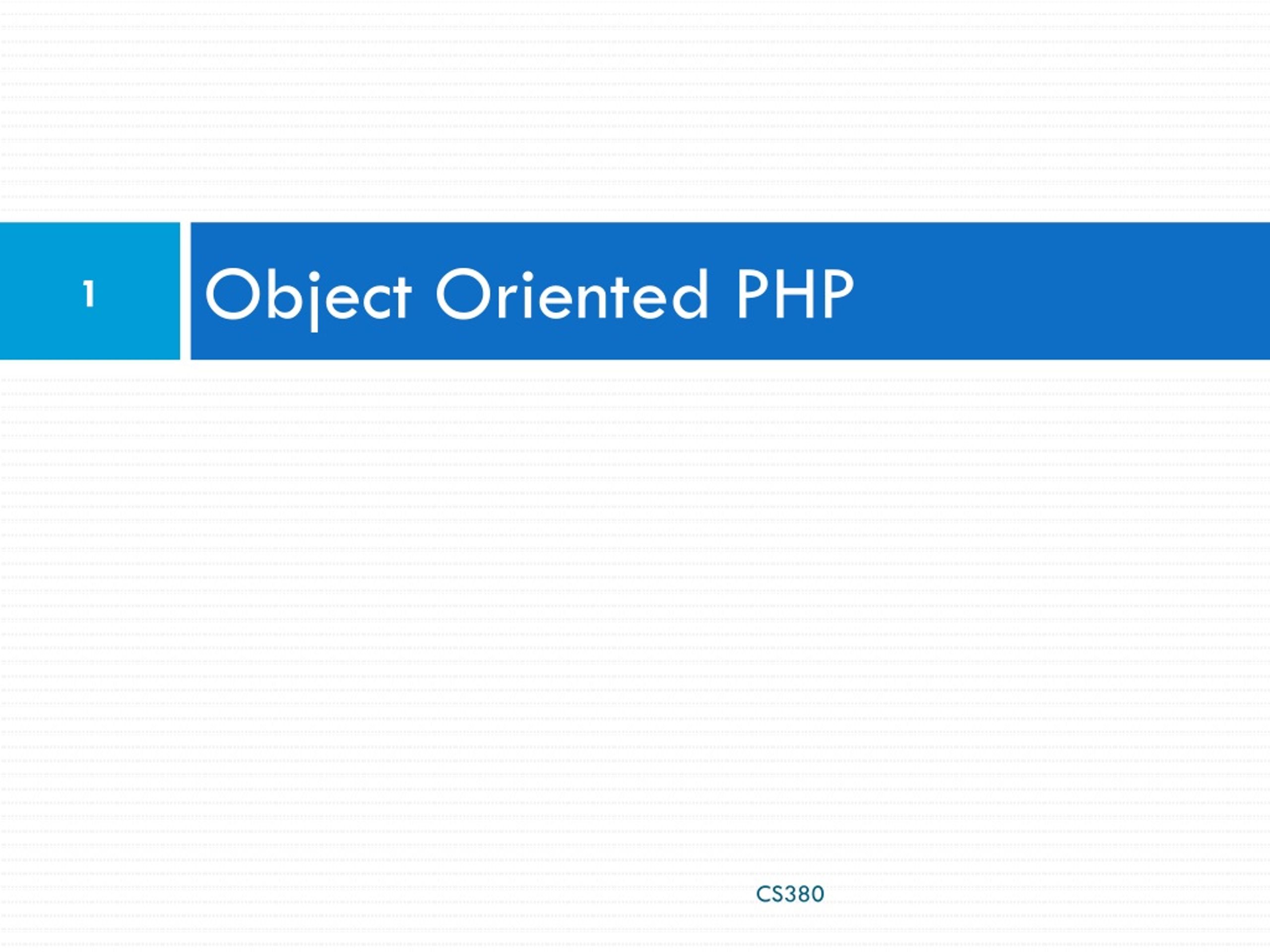 Object Oriented PHP - slide 1