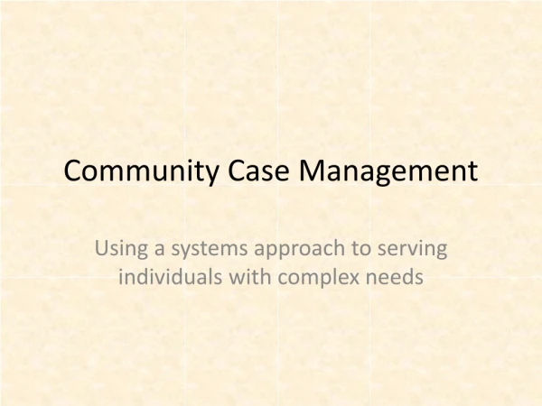 Community Case Management