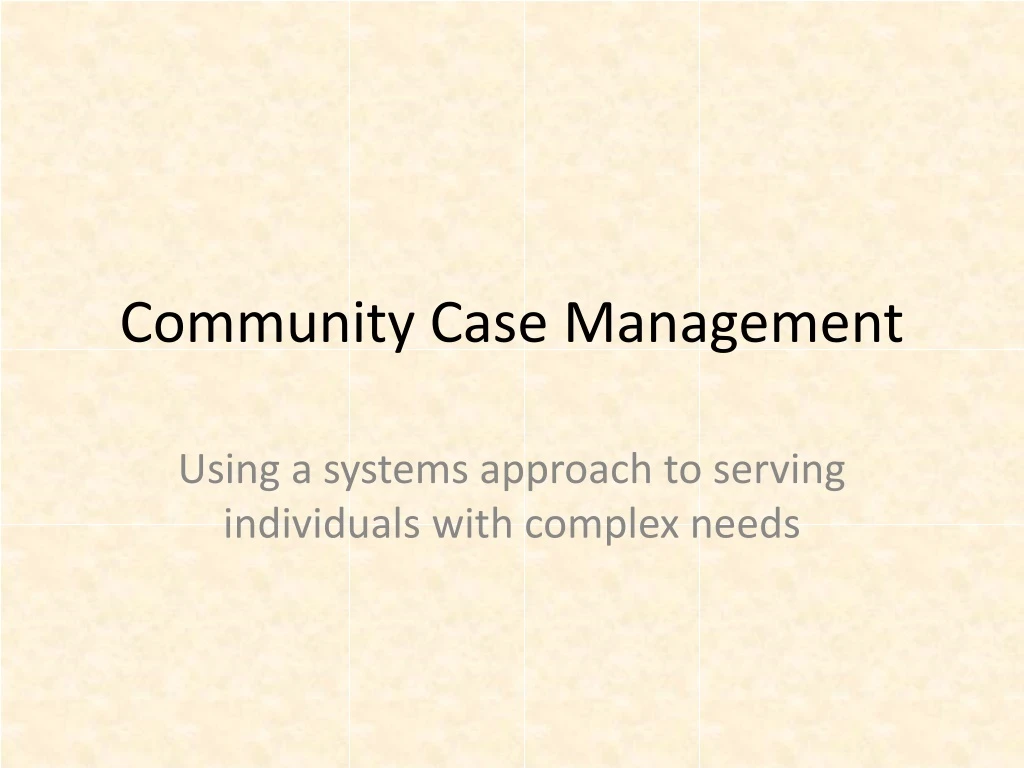 community case management
