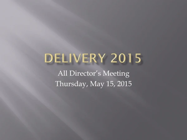 Delivery 2015