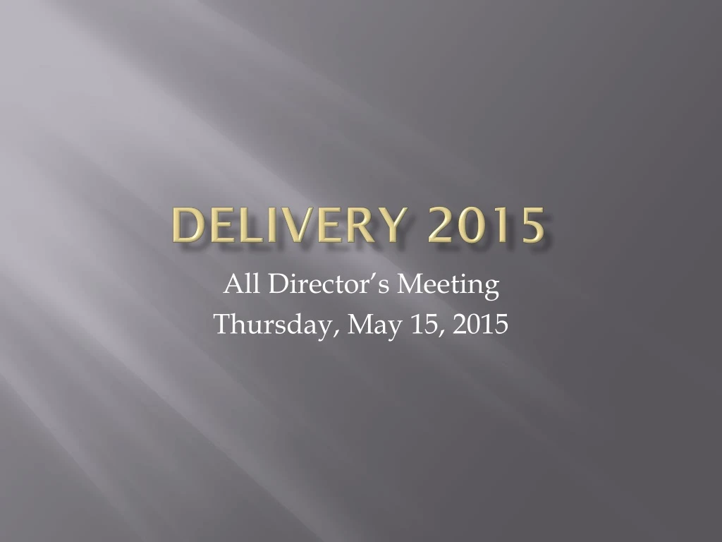 delivery 2015