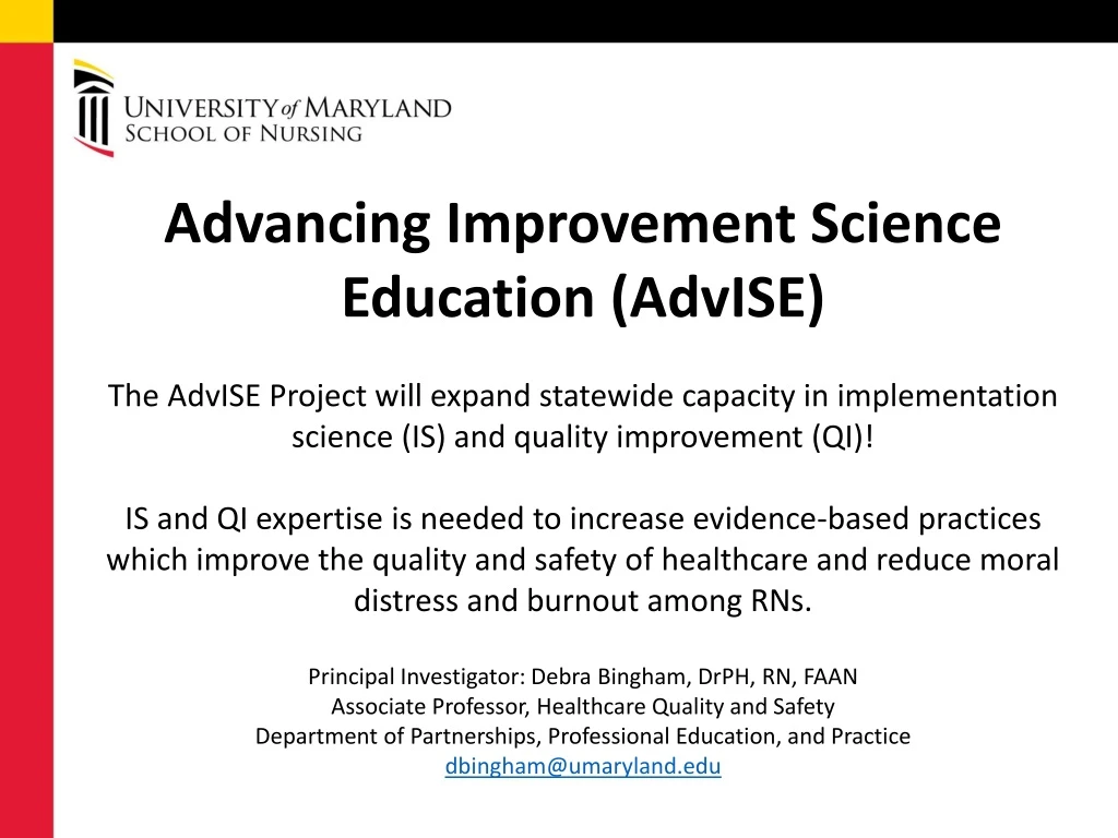 advancing improvement science education advise