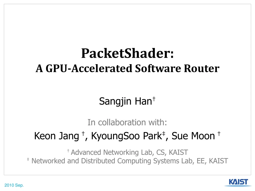 packetshader a gpu accelerated software router