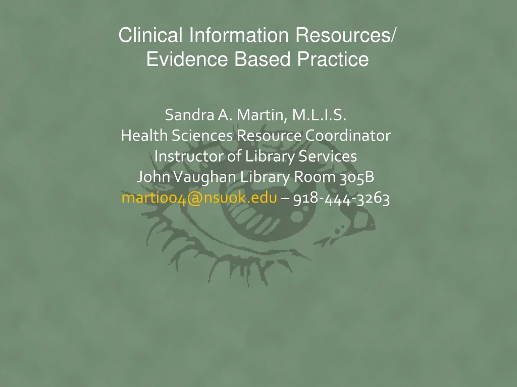 clinical information resources evidence based practice