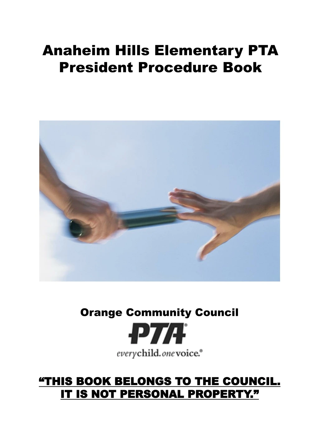 anaheim hills elementary pta president procedure book