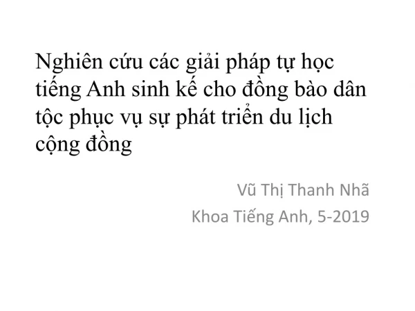 Vũ Thị Thanh Nhã Khoa Tiếng Anh, 5-2019