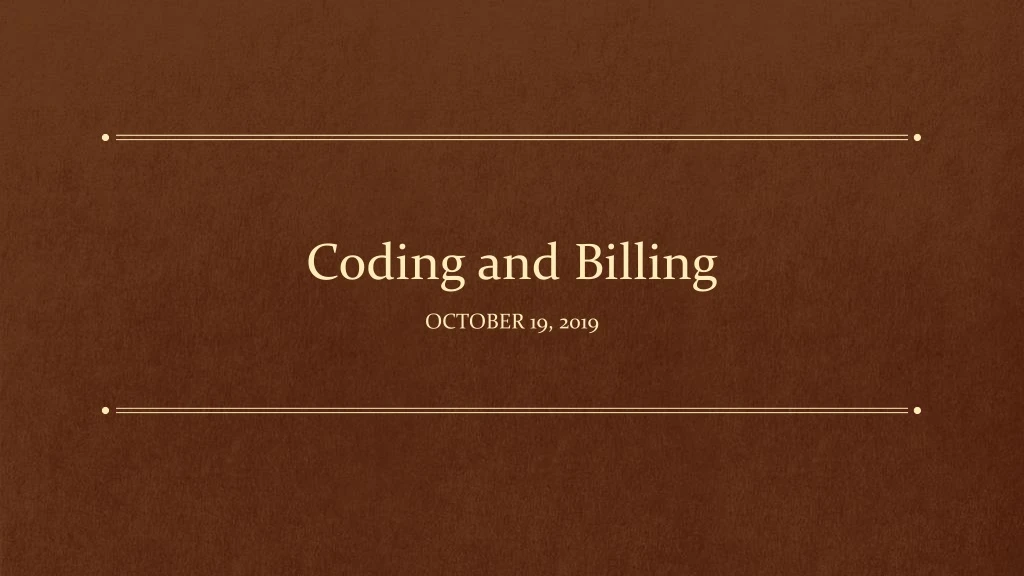 coding and billing