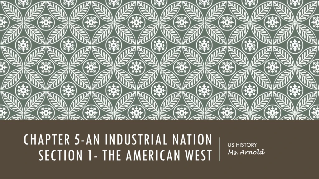 chapter 5 an industrial nation section 1 the american west