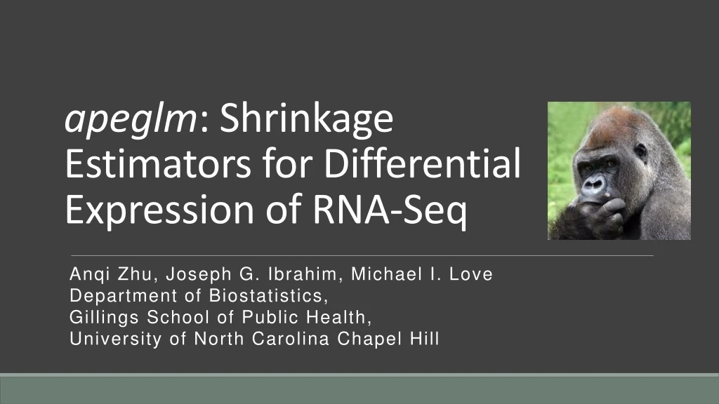 apeglm shrinkage estimators for differential expression of rna seq