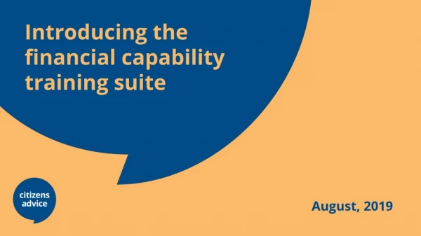 Introducing the financial capability training suite