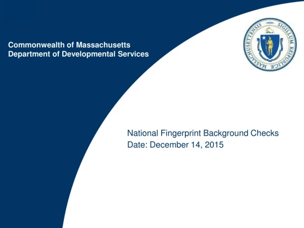 National Fingerprint Background Checks Date: December 14, 2015