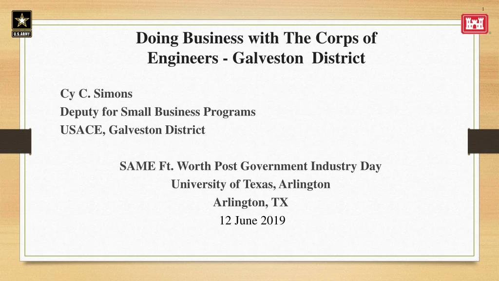 doing business with the corps of engineers galveston district