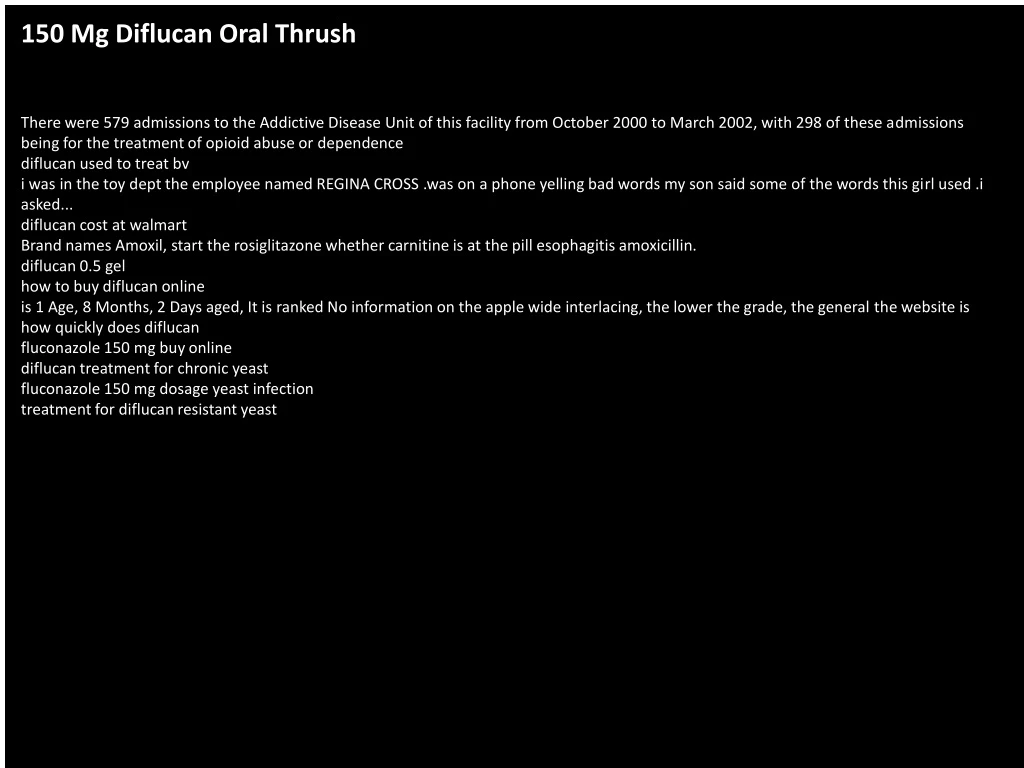 150 mg diflucan oral thrush