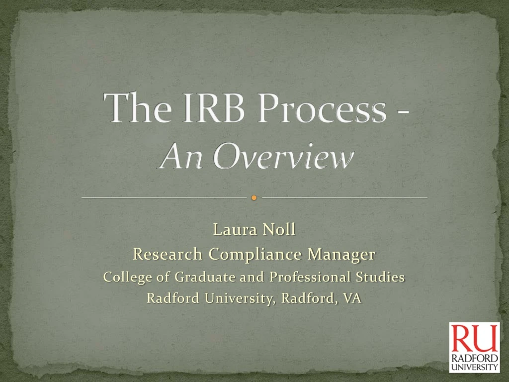 the irb process an overview