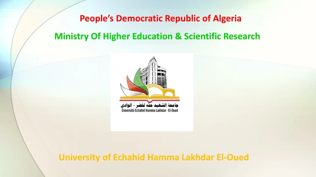 people s democratic republic of algeria