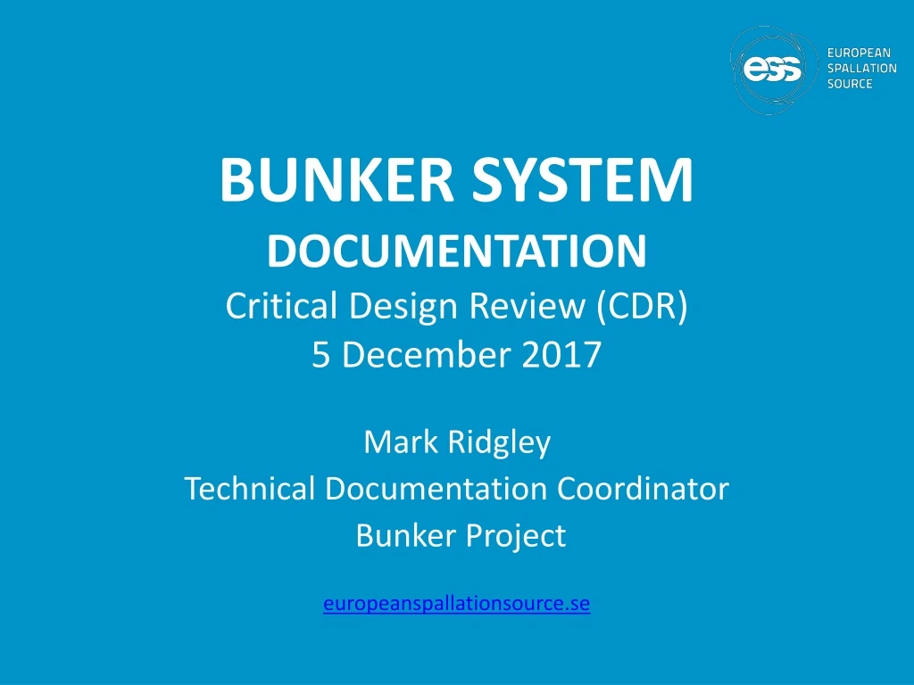 bunker system documentation critical design review cdr 5 december 2017