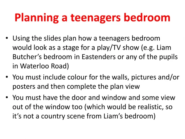 Planning a teenagers bedroom