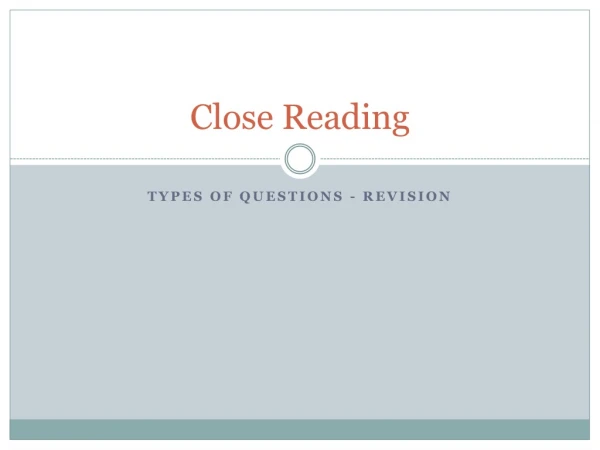 Close Reading