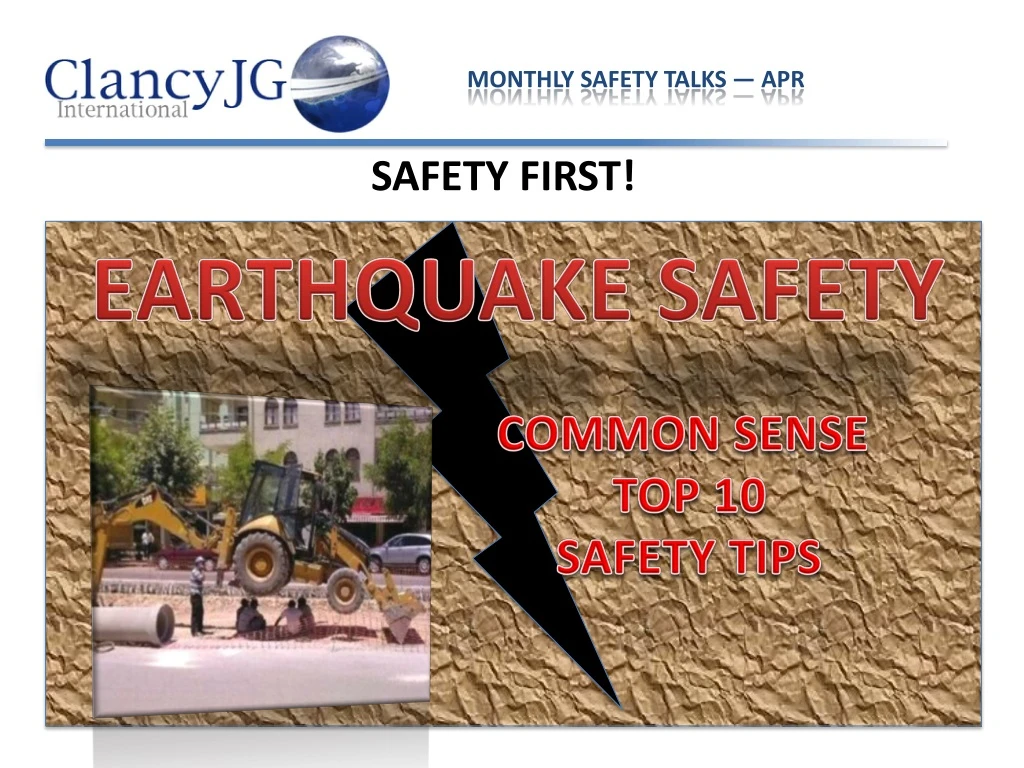 monthly safety talks apr