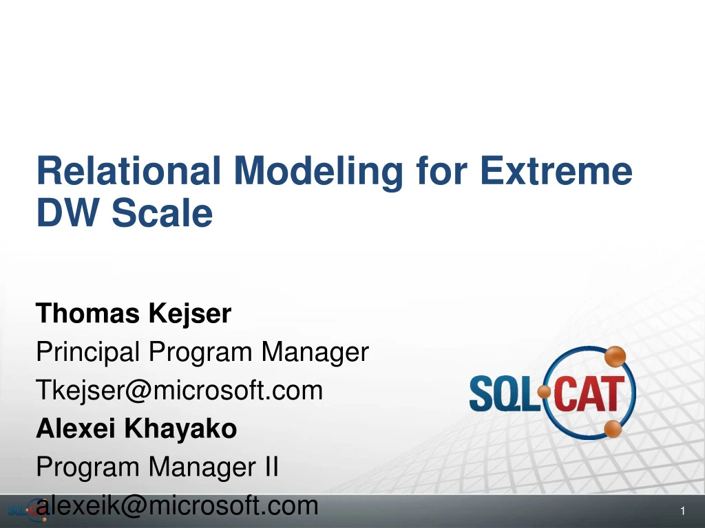 relational modeling for extreme dw scale