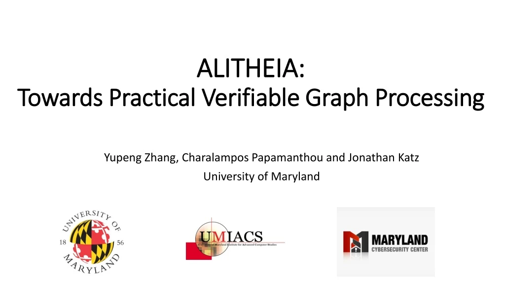 alitheia towards practical verifiable graph processing