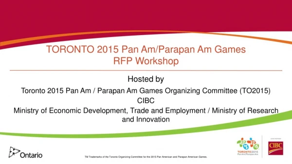 TORONTO 2015 Pan Am/ Parapan Am Games RFP Workshop