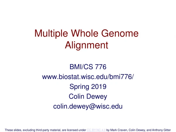 Multiple Whole Genome Alignment