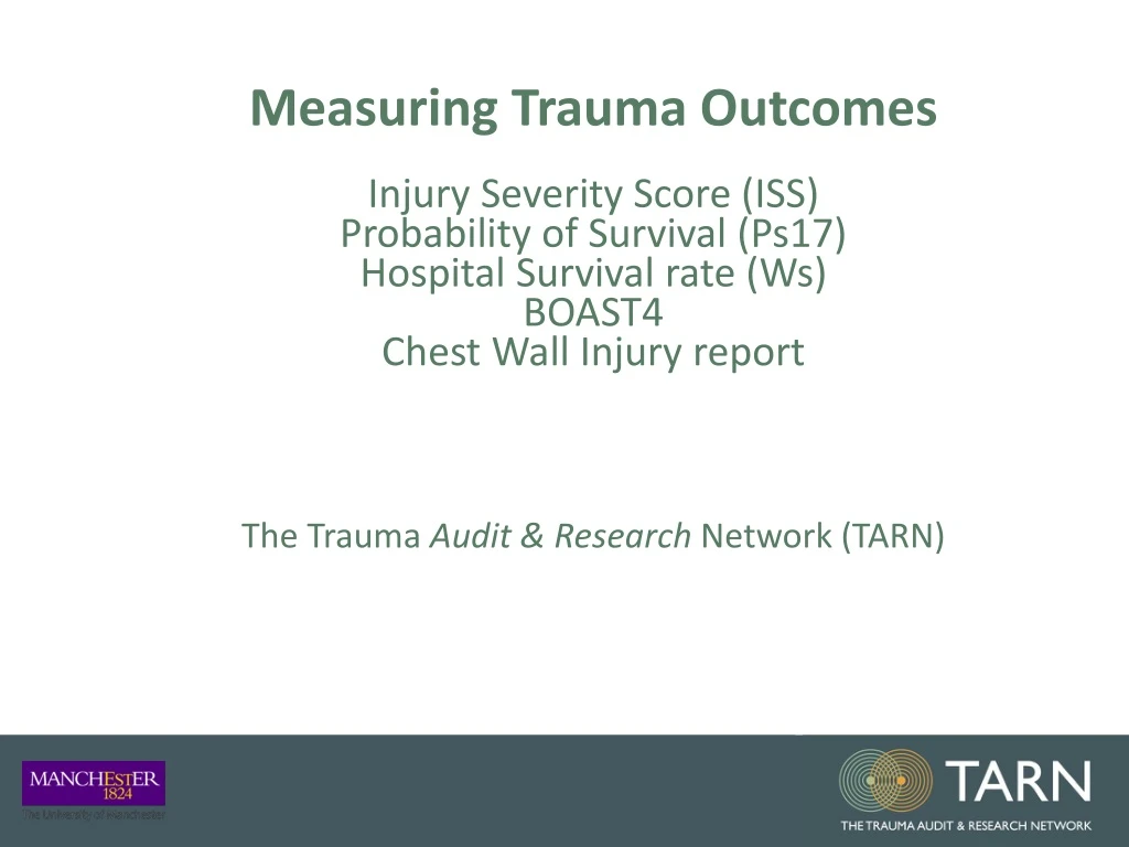 measuring trauma outcomes injury severity score